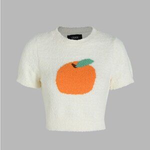 Cider Peach Fuzzy Crop Top Size S